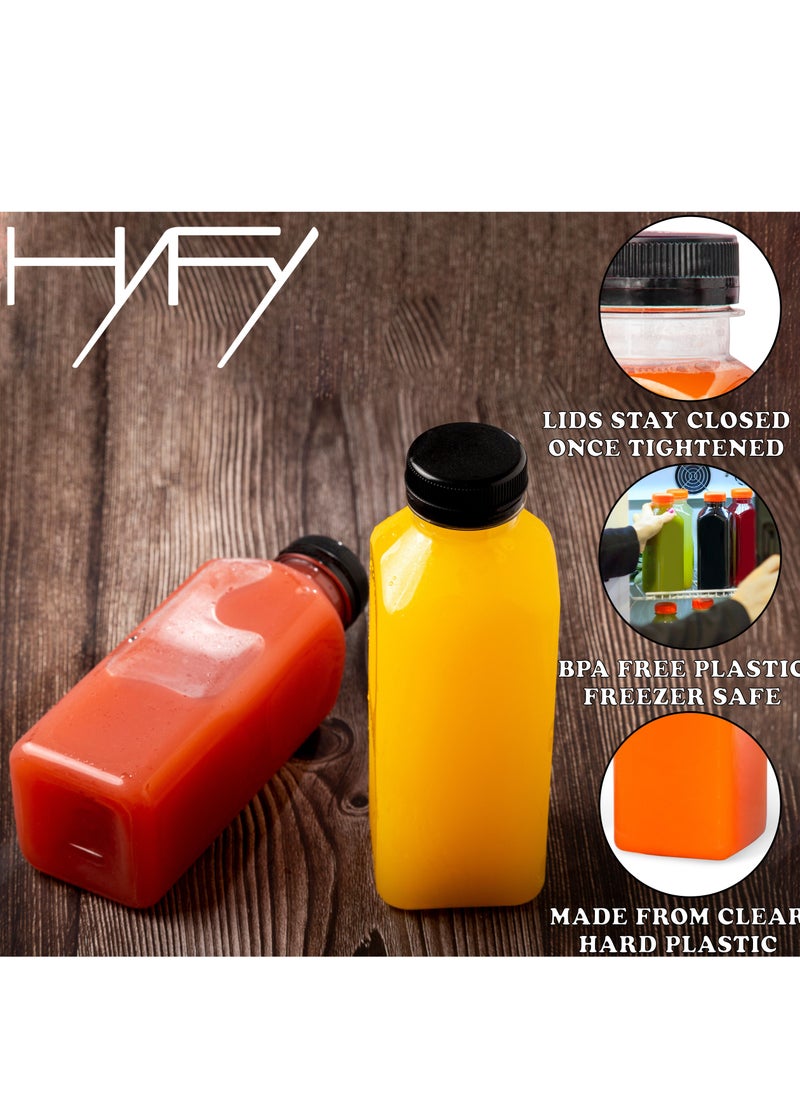 HYFY - 12 PCS 250ml Plastic Juice Bottles 8.4 oz Clear Plastic Bottles With Caps Milk Bottle Water Bottles For Kids Empty Bottle Zamzam Water Gym Water Bottle Reusable Plastic Juice Bottle Leak Proof - Image 1