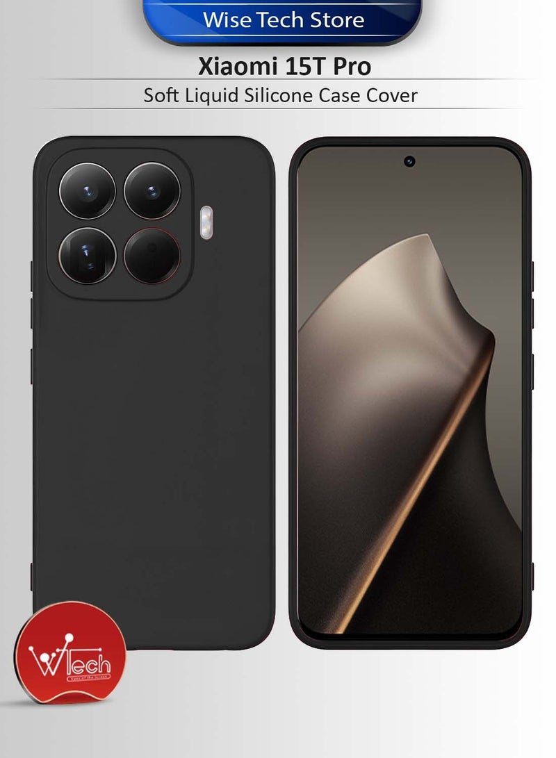 Wtech Xiaomi 15T Pro 5G 2025 Soft Liquid Silicone Case Cover (MCRPSN) - Black - Image 1