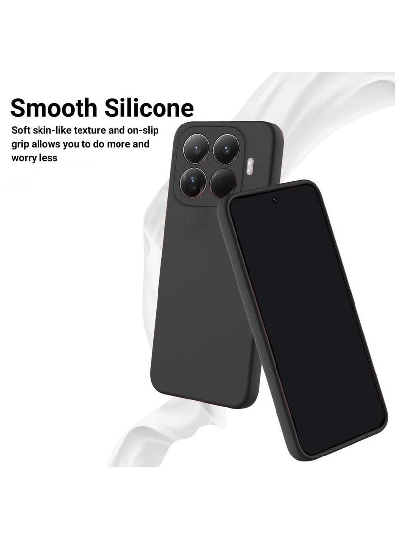Wtech Xiaomi 15T Pro 5G 2025 Soft Liquid Silicone Case Cover (MCRPSN) - Black - Image 4