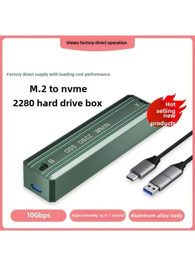 Nvme Protocol 2230/42/60/80 M2 Solid State Mobile Hard Disk Box To Typec External Reading M.2 SSD-Color:Txd186 Hard Drive Box 10gbps  2230 Dedicated - Image 2