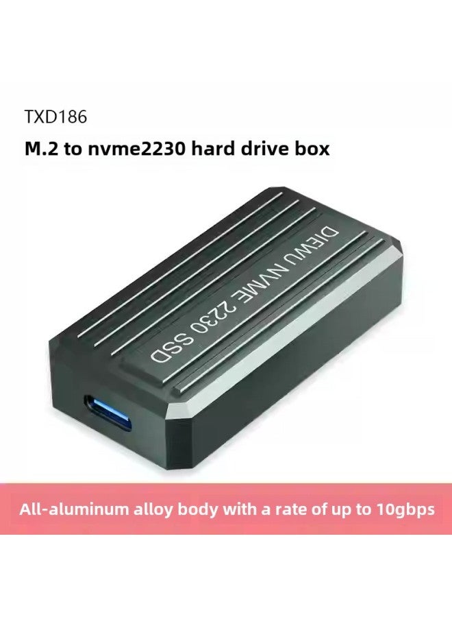 Nvme Protocol 2230/42/60/80 M2 Solid State Mobile Hard Disk Box To Typec External Reading M.2 SSD-Color:Txd186 Hard Drive Box 10gbps  2230 Dedicated - Image 1