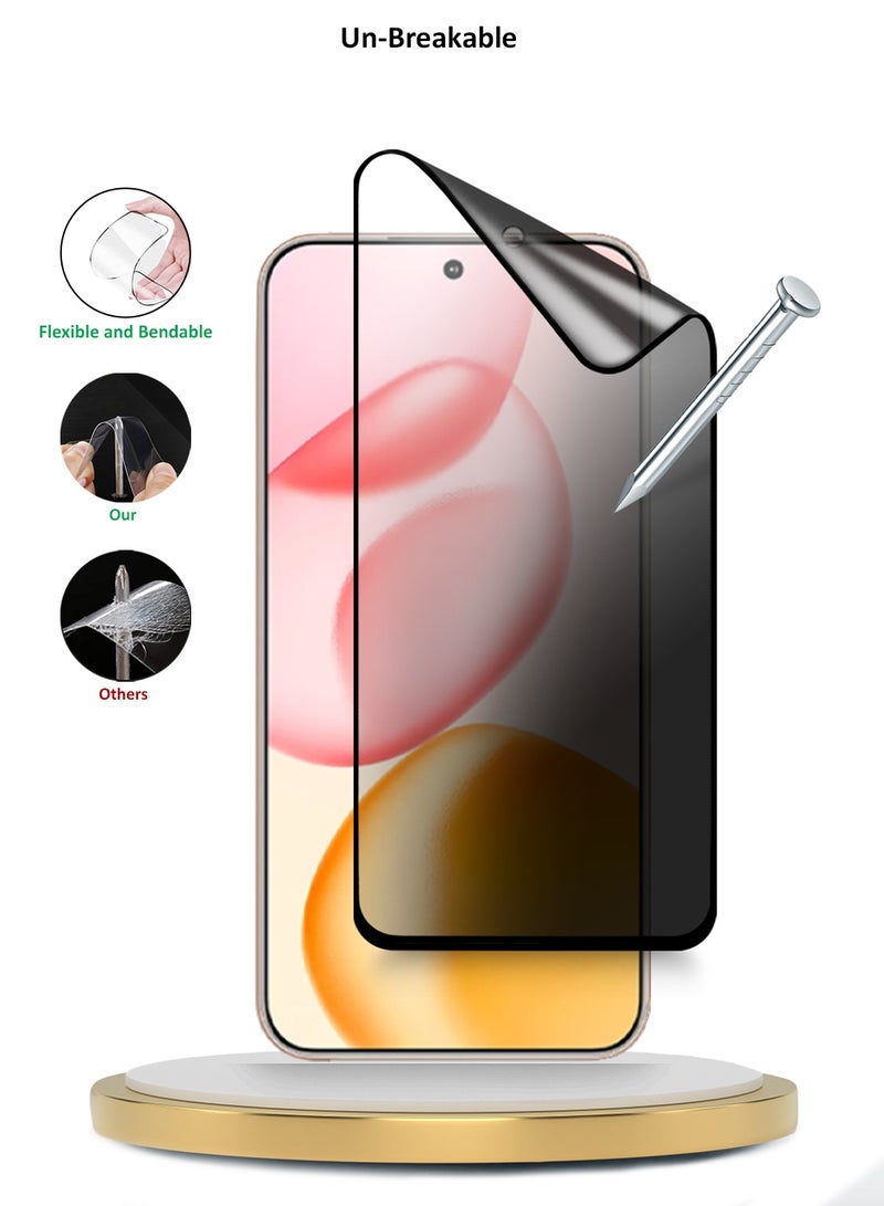 Wtech Honor 400 5G 2025 Premium Nano Ceramic Privacy Full Glue Full Cover Matte Flexible Screen Protector (MSCNMP) - Clear/Black - Image 3