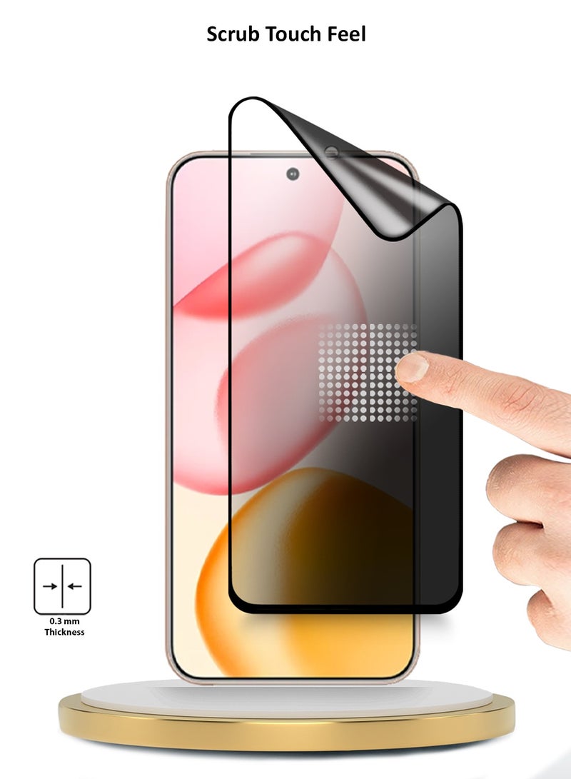 Wtech Honor 400 5G 2025 Premium Nano Ceramic Privacy Full Glue Full Cover Matte Flexible Screen Protector (MSCNMP) - Clear/Black - Image 4