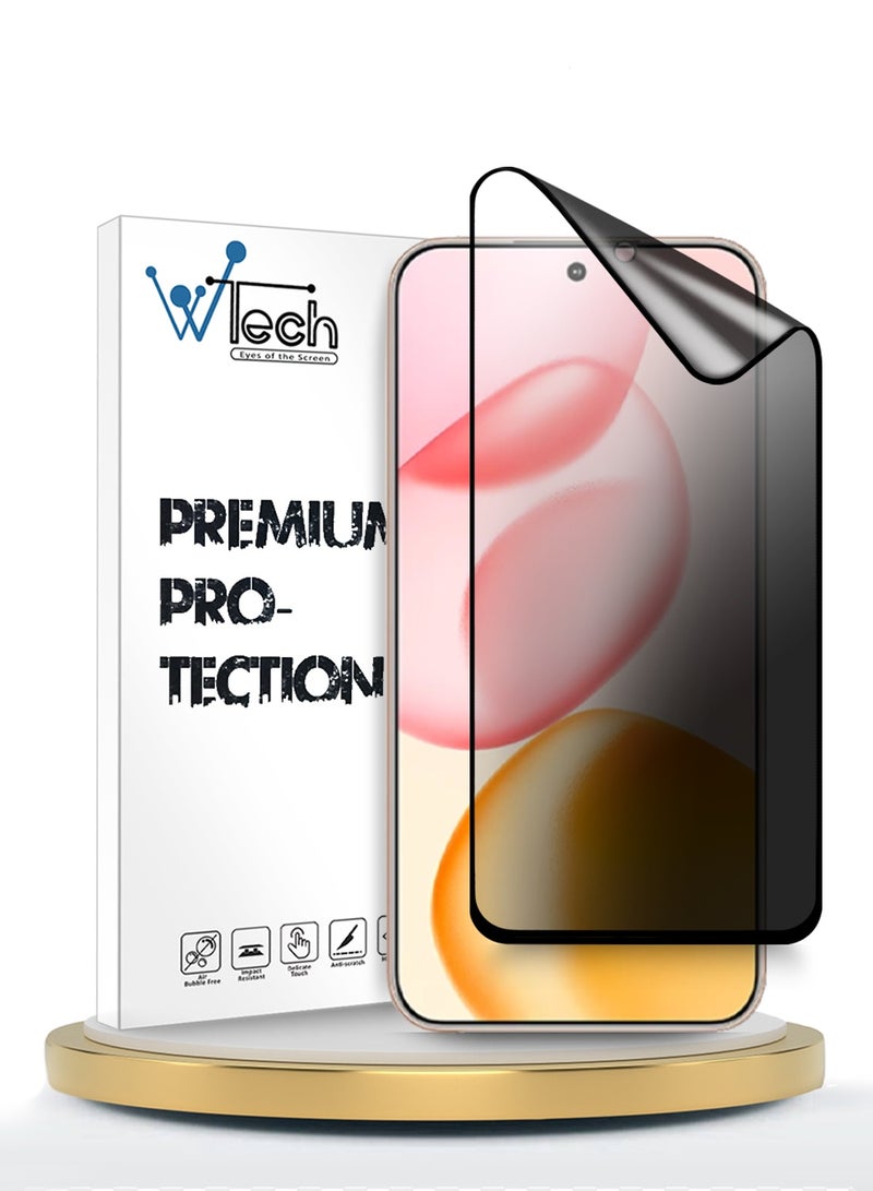 Wtech Honor 400 5G 2025 Premium Nano Ceramic Privacy Full Glue Full Cover Matte Flexible Screen Protector (MSCNMP) - Clear/Black - Image 1