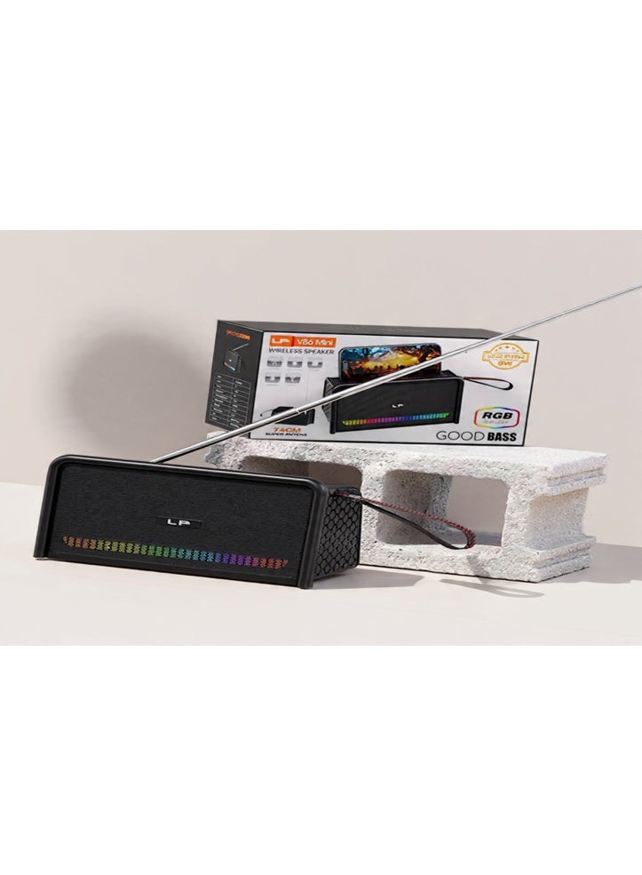 LP-V86 MINI RGB Bluetooth Speaker – Powerful Sound with Colorful LED Lighting