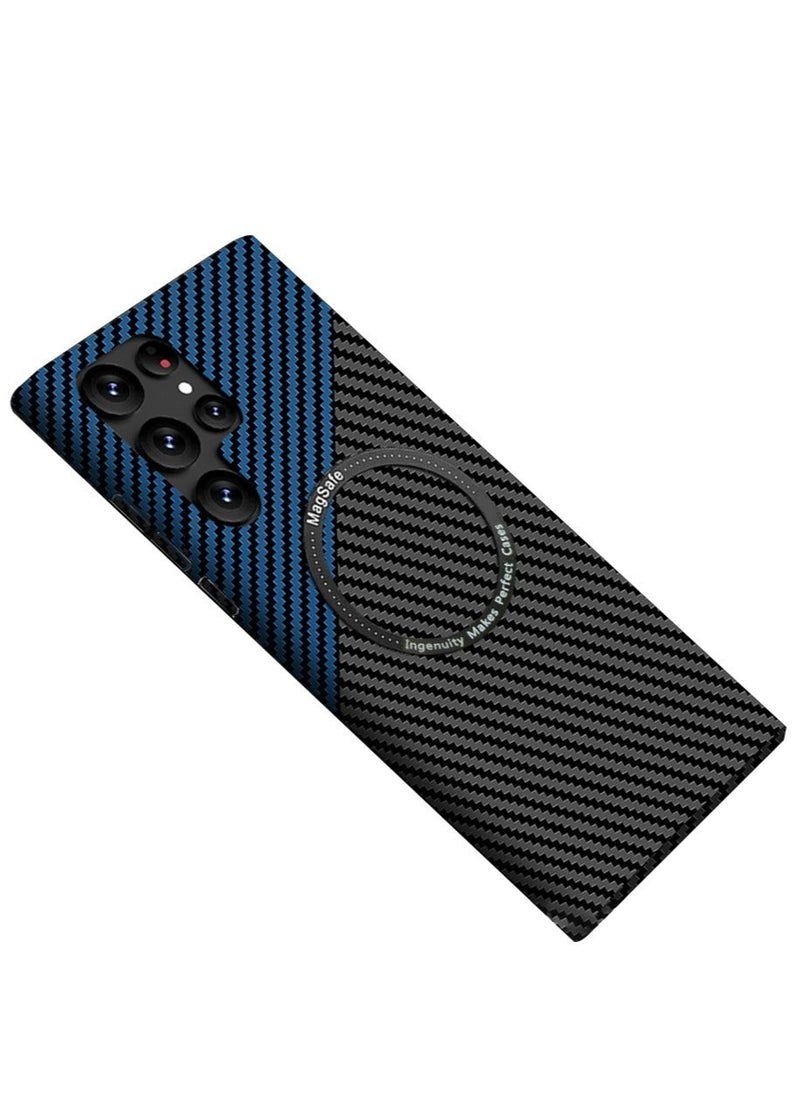 TEAM LUXURY Carbon Fiber Case Cover for Samsung S23 Ultra 5G, Compatible with Ma-g-safe - Texture Ultra Thin Fashion Ultra Touch Feel Minimalist Anti-Scratch Anti-Shock Case for S23 Ultra  - Image 1