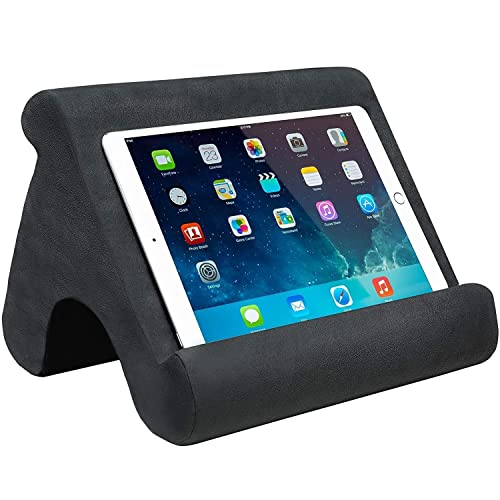SAMHOUSING Tablet Pillow Stand Tablet Holder Dock for Bed with MultiViewing Angles Compatible with iPad Pro 97 105129 Air Mini 4 3 Kindle Galaxy Tab EReader Dark Grey - Image 1
