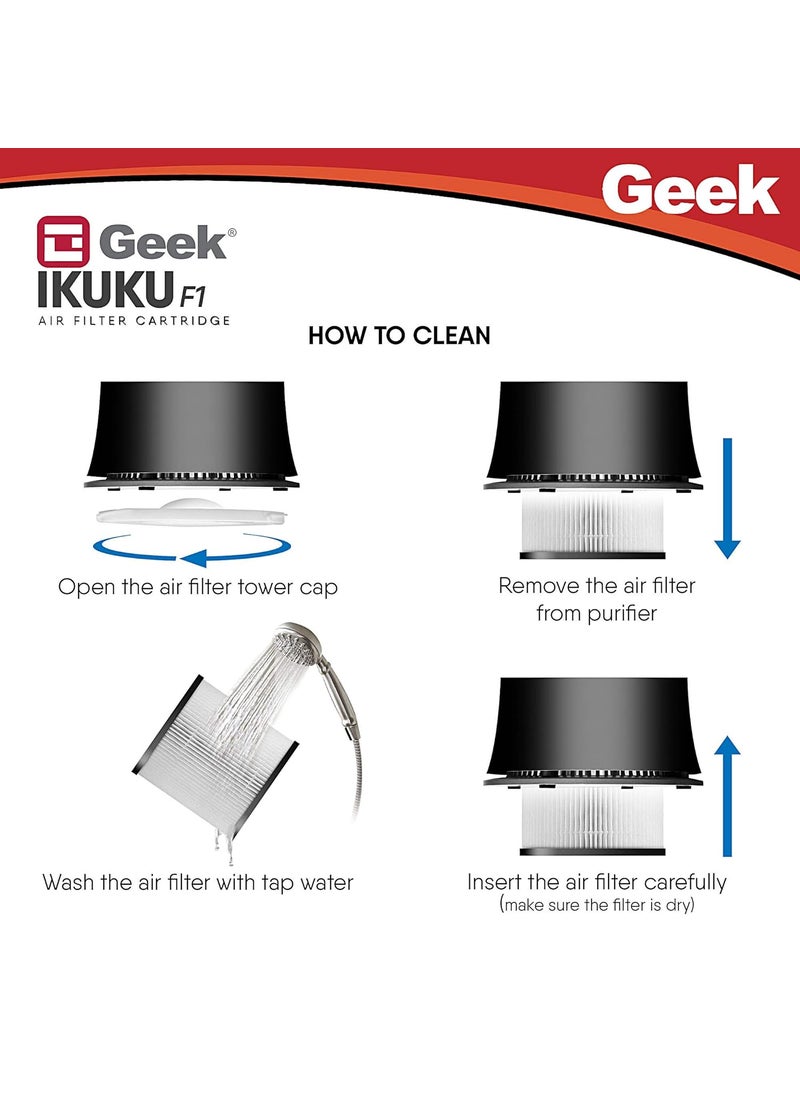 Geek Geek Ikuku F1 HEPA Filter Cartridge compatible with Ikuku A2 A6 Air Purifiers  - Image 5