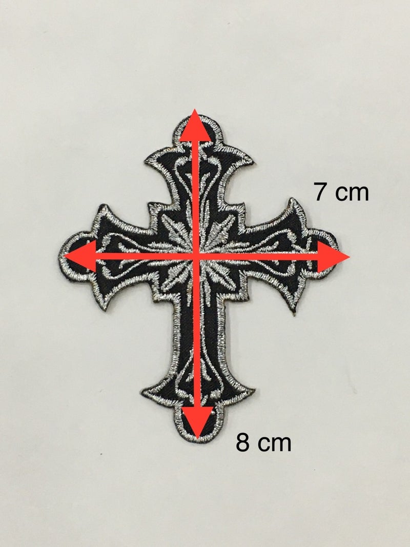 Karan Tuhafiye Karan Haberdashery Cross Crest Patch Iron-On Embroidery Crest 8*7 cm - Image 2