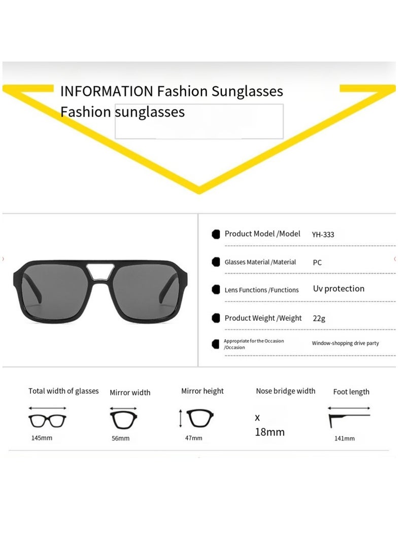 عام نظارات شمسية أفياتور مربعة بتصميم ريترو السبعينيات للنساء والرجال بإطار مسطح ونظارات شمسية عصرية - Image 4