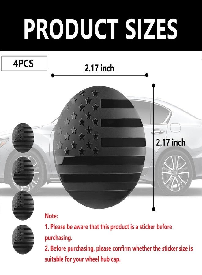 KIFIDAN 4PCS American Flag Car Wheel Center Caps,Wheel Hub Caps Sticker Compatible with 56mm/2.2 Inch Wheel Hub Caps,Automotive Exterior Accessories Center Caps for Rims Car Decorations (Black Flag) - Image 2