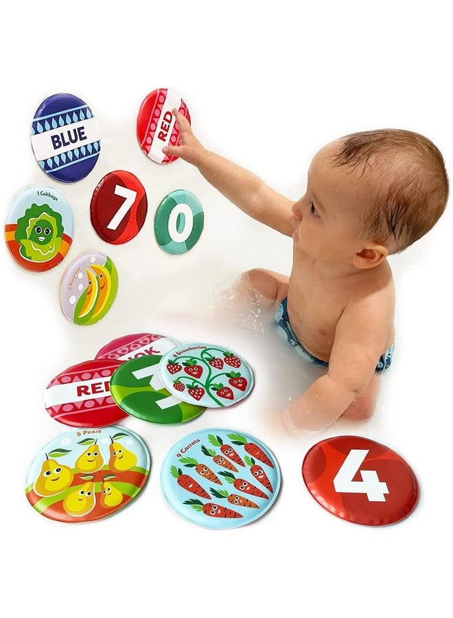 BabyBibi Floating Baby Flash Cards for Bathtub - Learn Numbers, Counting and Colors - Educational Bath Toys for Babies & Toddlers 3 Plus Months (Set of 21) - Image 1