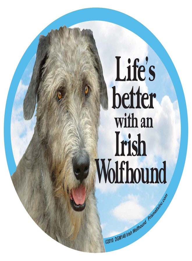 Prismatix Irish Wolfhound Oval Dog Magnet for Cars - Image 1