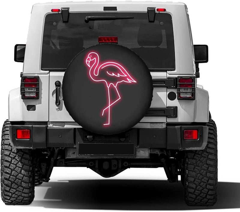 Foruidea Pink Flamingo Spare Tire Cover - Image 2