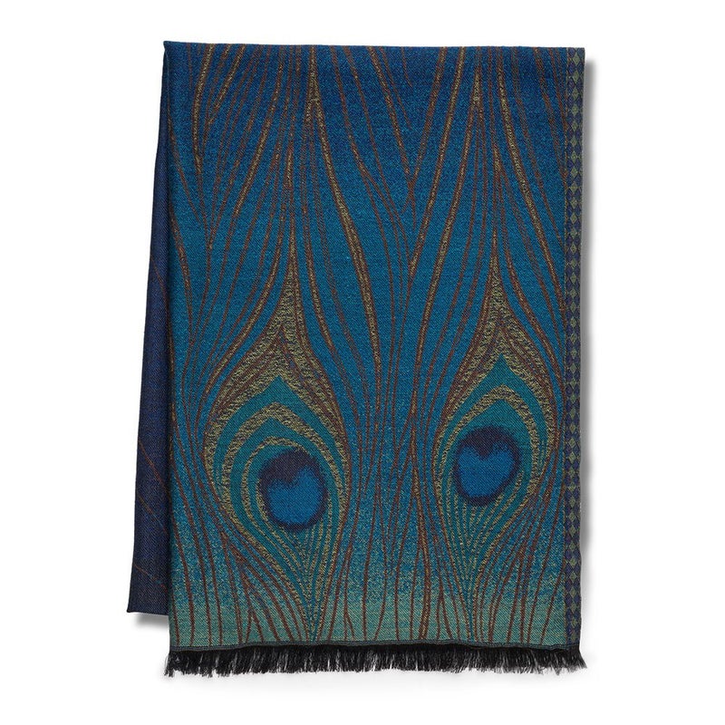 MMA Shawl Scarf Womens Shawls Warm Like Pashmina Scarf Wrap Evening or Day Peacock Design - Image 1
