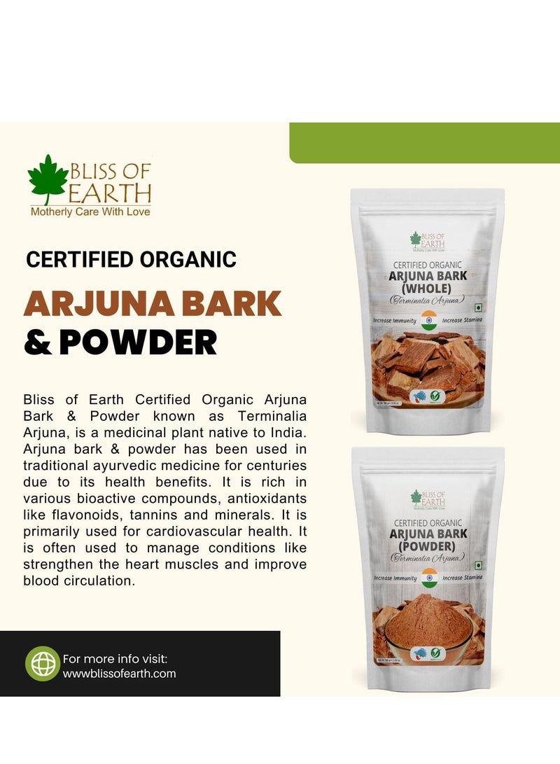 BLISS OF EARTH Arjuna Bark Powder 200g Pure Herbal Supplement for Heart Health and Organic Natural Cardiovascular Support - Image 3