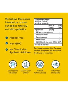 North American Herb & Spice NORTH AMERICAN HERB & SPICE Purely-C - 90 Capsules, Pack of 2 - Healthy Immune Function - Camu Camu Berries, Wild Berries, Rose HIPS - Non-GMO - 60 Total Servings  - Image 4