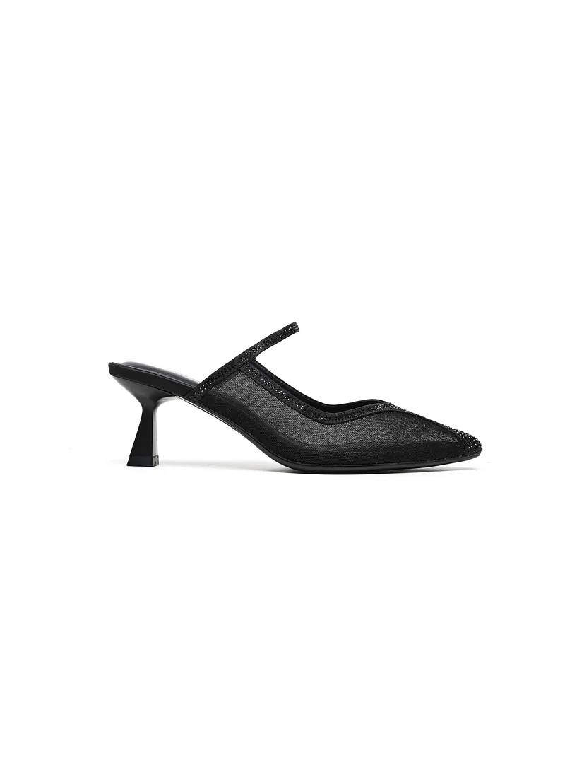 Cuple Mid heel mesh mule