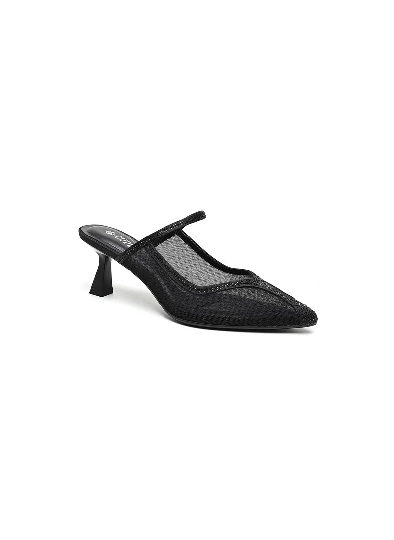 Cuple Mid heel mesh mule