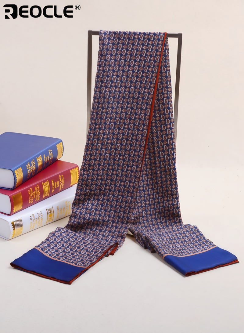 REOCLE Men's Scarf with Double Sided Design and Long Length Feature Neck Wrap with Luxurious Texture for Suit Styling - Image 5