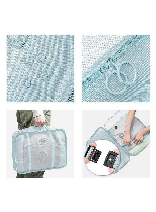 Sprqcart Polyester 7 Set Travel Organizer Bag 3 Packing Cubes + 3 Pouches + 1 Toiletry Organizer Bag (Skyblue, 27.99 Cm, 11 Cm) - Image 5