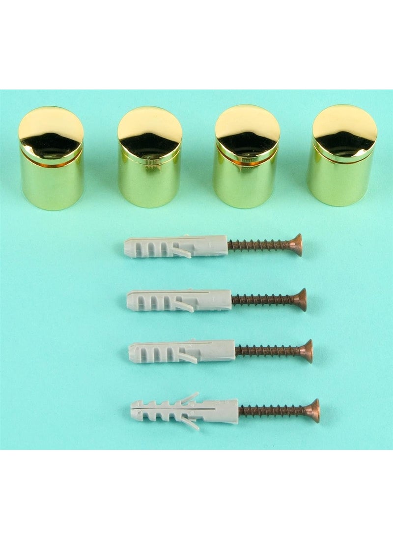 Displays2go Set of 834 x 1 Polished Gold Finish Cast Brass Standoff Screws for Holding Signage Mounts 2 Signs  - Image 4