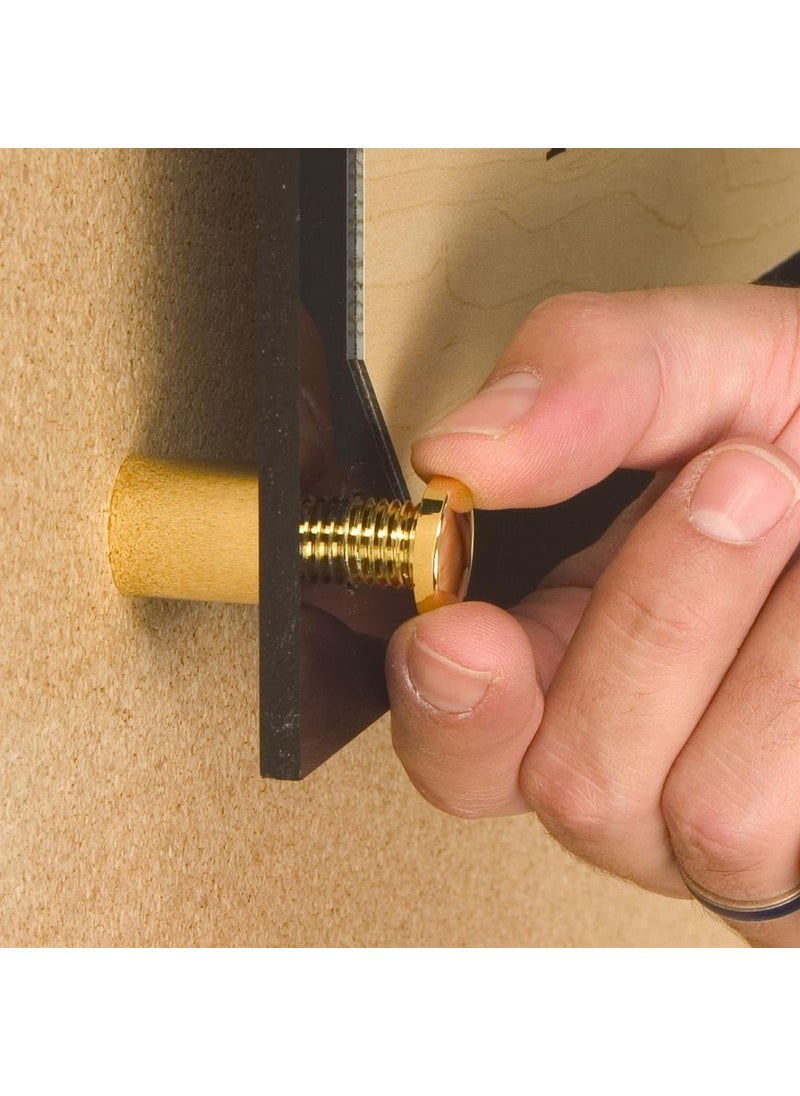 Displays2go Set of 834 x 1 Polished Gold Finish Cast Brass Standoff Screws for Holding Signage Mounts 2 Signs  - Image 5