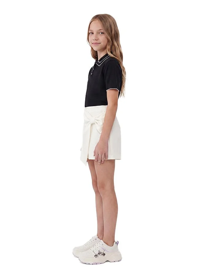 كوتون Bow Detail Skort
