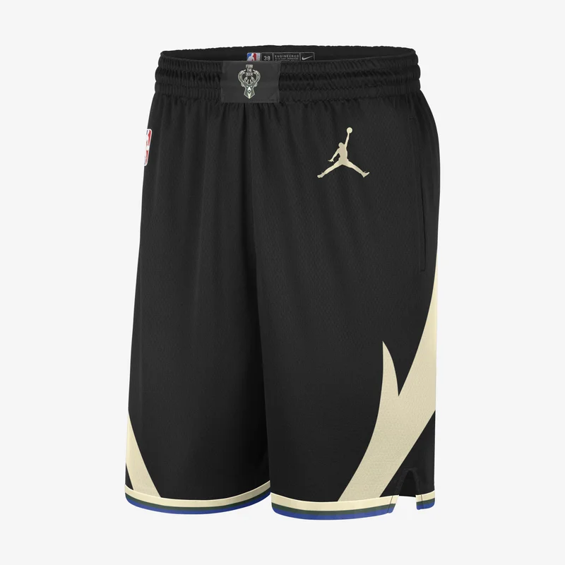 Jordan Black Men's NBA Milwaukee Bucks Statement Edition Dri-FIT Swingman Basketball Shorts for Men | Best Price UAE