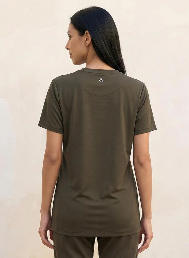 Splash Active GREEN Soft Touch Textured T-shirt for Women | Best Price UAE