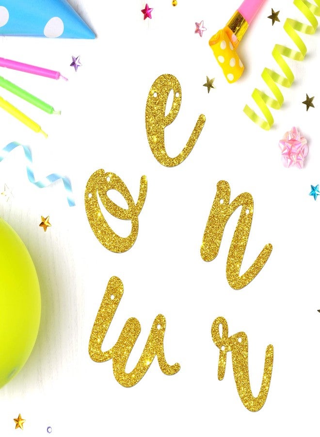 Helewilk Gold Glitter We are One Banner, Twins 1st Birthday/Baby Shower/Gender Reveal Party Decoration, It's Twins Twin Boys Girls One Year Birthday Party Supplies - Image 3