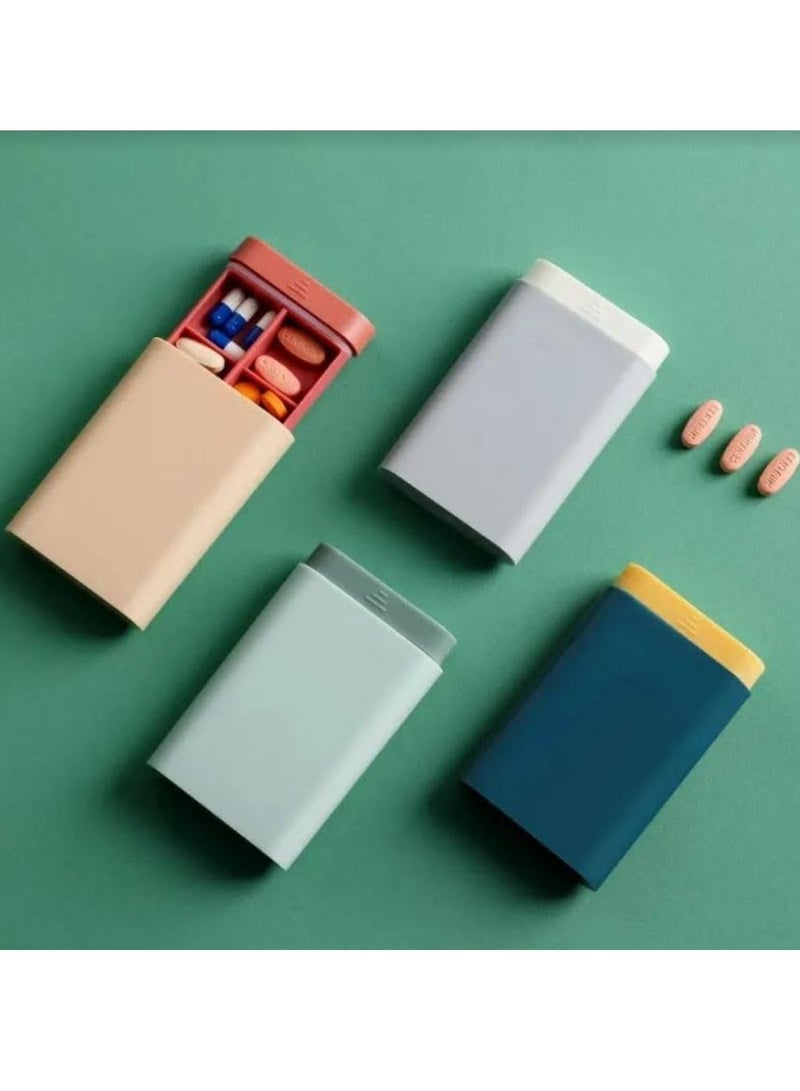 Pocket Pill Organizer, 6 Compartments Travel Pill Box, Cute Pill Box for Vitamins, Medicines, Supplements, Pill Organizer (Grey) - Image 5