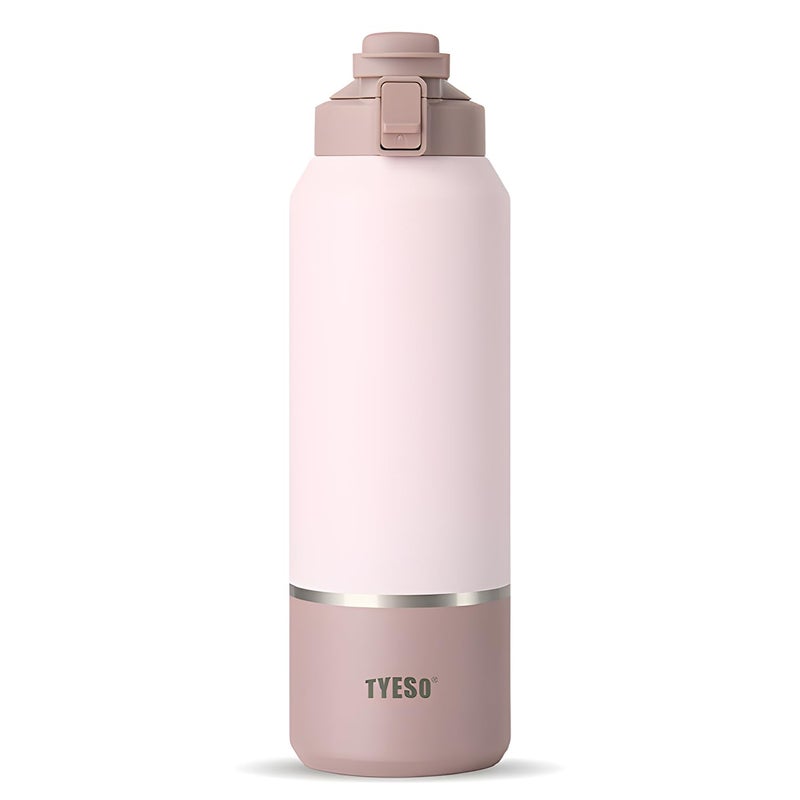 TYESO 40oz Tumbler with Handle Lid Insulated Stainless Steel Water Bottle IceFlow Collection Blush Sandstone - Image 2