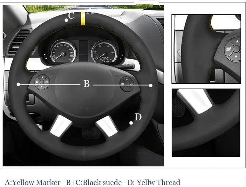 Wivplex Leather Steering Wheel Cover for Mercedes-Benz - Image 4