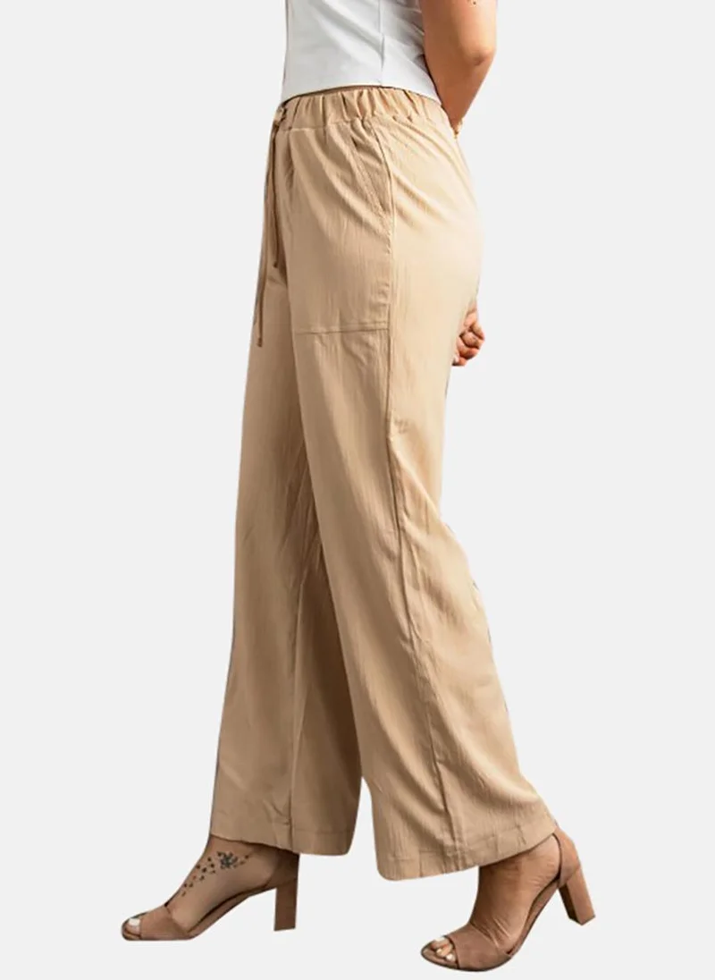 يونيكي Brown Wide Leg Casual Pallazos