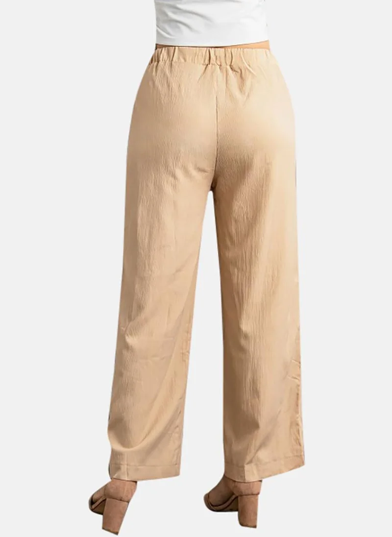 يونيكي Brown Wide Leg Casual Pallazos