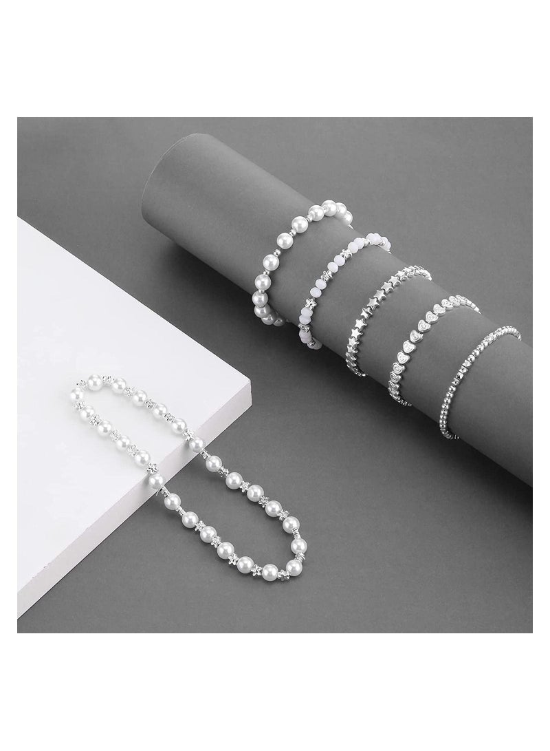 سيوسي 1200 قطعة فضية فضفاض الخرز الفاصل مجموعة نجمة كروية فسيفساء الفواصل زهرة القلب شقة القرص الخرز أساور أقراط قلادة مجوهرات - Image 5