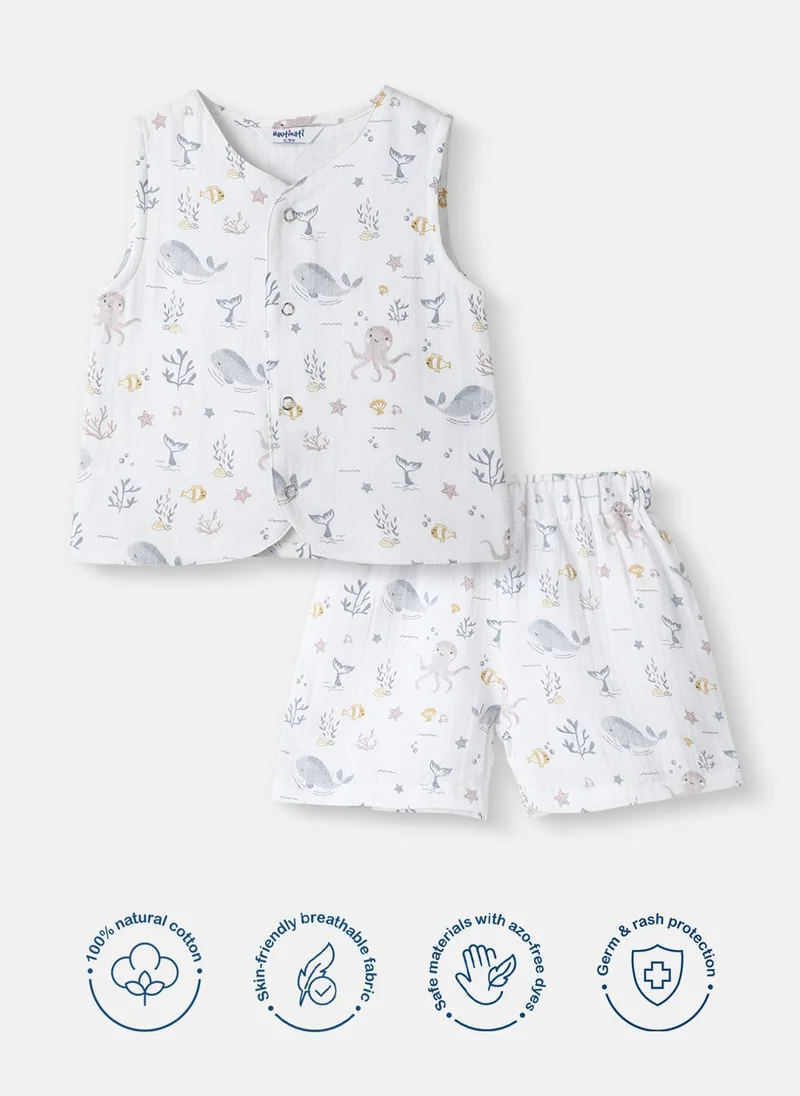 نوتيناتي طقم ملابس أطفال أولاد من موسلين قطن بنقوشات من ناتي ناتي