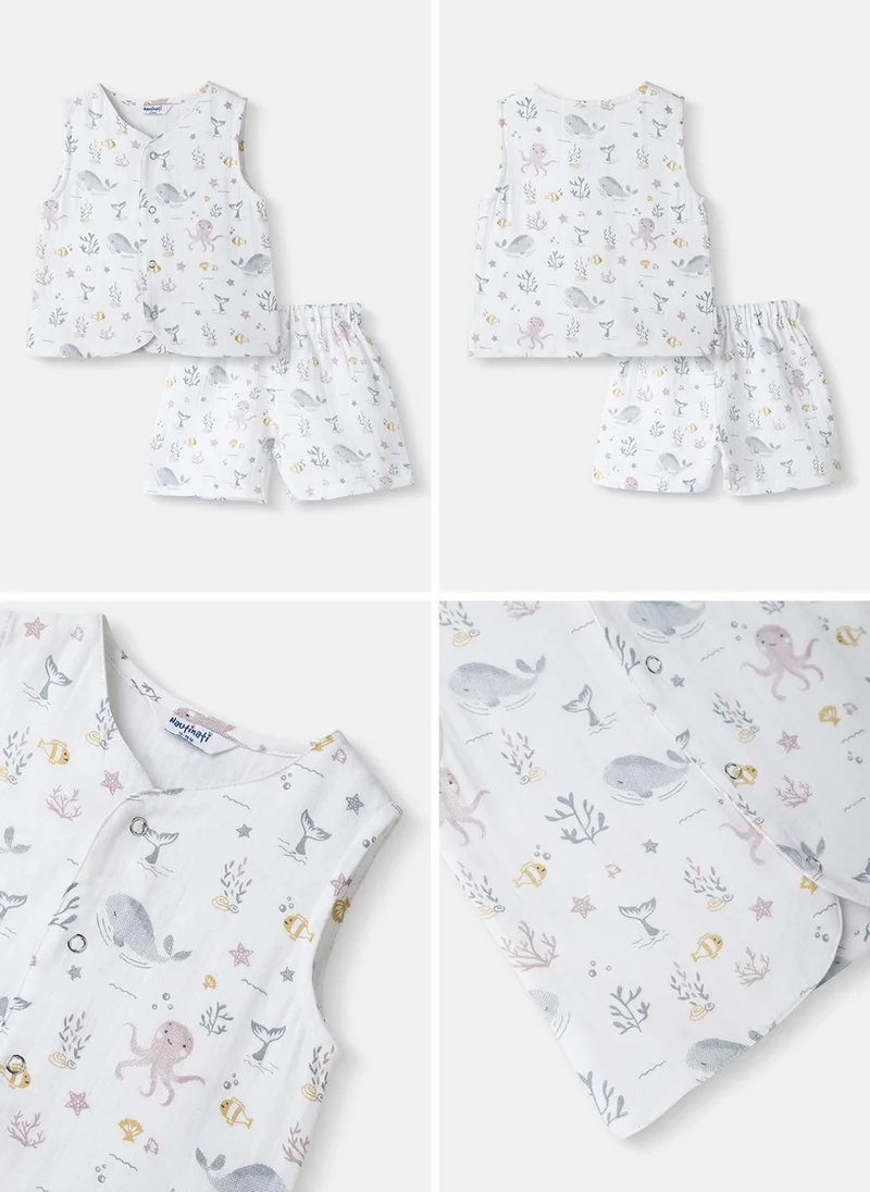 نوتيناتي طقم ملابس أطفال أولاد من موسلين قطن بنقوشات من ناتي ناتي