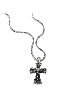 Mens Large Gothic Vintage Skulls Cross Pendant Necklace Of Steel, 30 Inches Wheat Chain - pzsku/ZFE9BD7F6F85646B5DA13Z/45/_/1735214469/9473446d-1f51-456b-8476-75f782cf2483