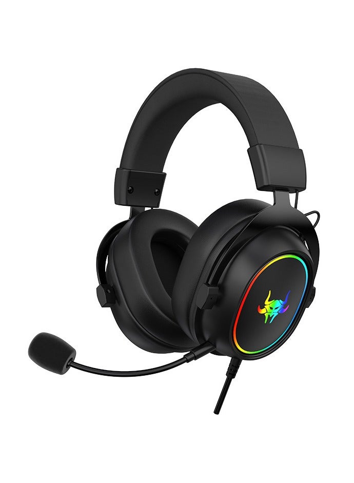 Joshberg G3000 USB Head Mounted Wired Gaming Headset RGB Lighting Effect For PS4 PS5 Computer Mobile Phone - Image 2