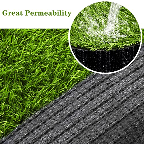 TURSTIN 8 Packs 12 x 12 Inch Artificial Grass Mat Squares Synthetic Garden Grass Tiles Fake Grass Turf Patch with Drainage Hole Realistic Grass Rug for DIY Decoration - Image 5