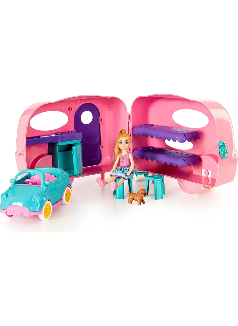 NeUygun Mira Play Set Mira Play Caravan Play Set Play Caravan with Baby Frictional Toy Caravan