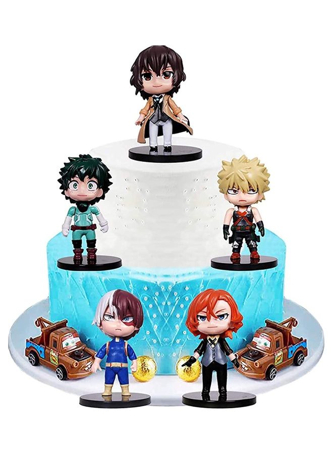 5-Pieces My Hero Academia Action Figure Cake Topper Play Cake Decorations - Image 2