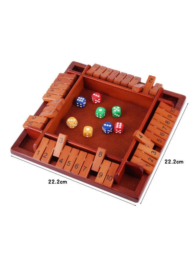 Four-sided Digital Flip Toy Family Parent-child Dice Game Four-person Interactive Party Table Game Drinkers Puzzle-Color:White Box Light Brown 8 Dice 0.30g22.5x22.5x3.5 - Image 2