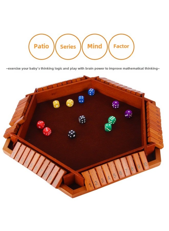 Four-sided Digital Flip Toy Family Parent-child Dice Game Four-person Interactive Party Table Game Drinkers Puzzle-Color:White Box Light Brown 8 Dice 0.30g22.5x22.5x3.5 - Image 3
