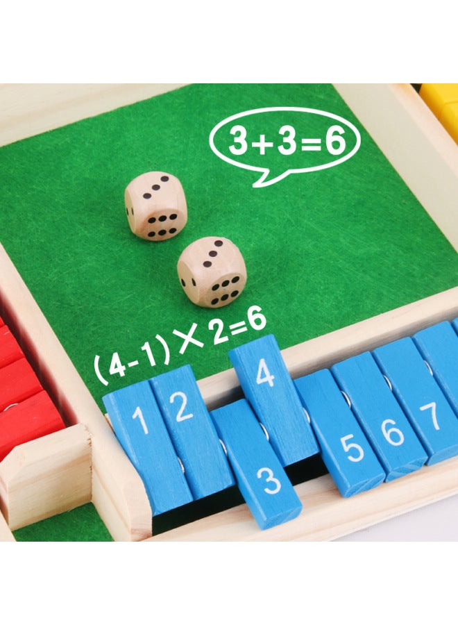 Four-sided Digital Flip Toy Family Parent-child Dice Game Four-person Interactive Party Table Game Drinkers Puzzle-Color:White Box Light Brown 8 Dice 0.30g22.5x22.5x3.5 - Image 5