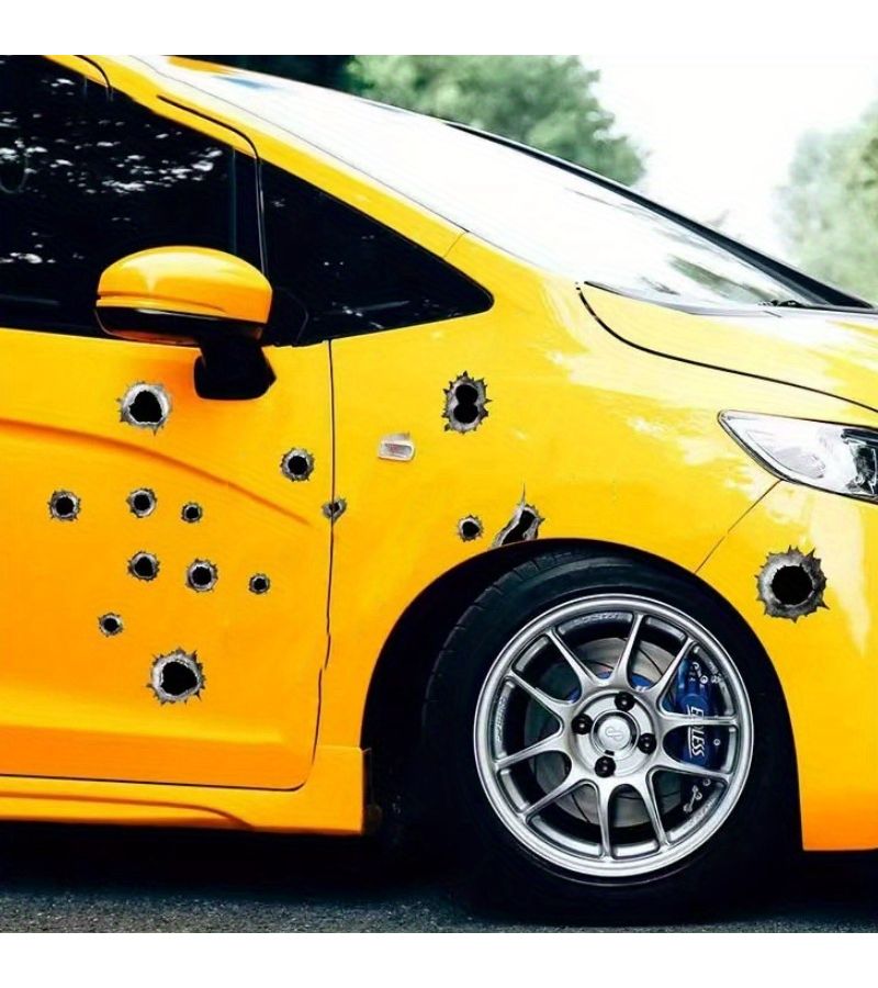 Set Of 24 Silvery Gray Bullet Hole Stickers For Laptops Vehicles Surfaces - Image 2