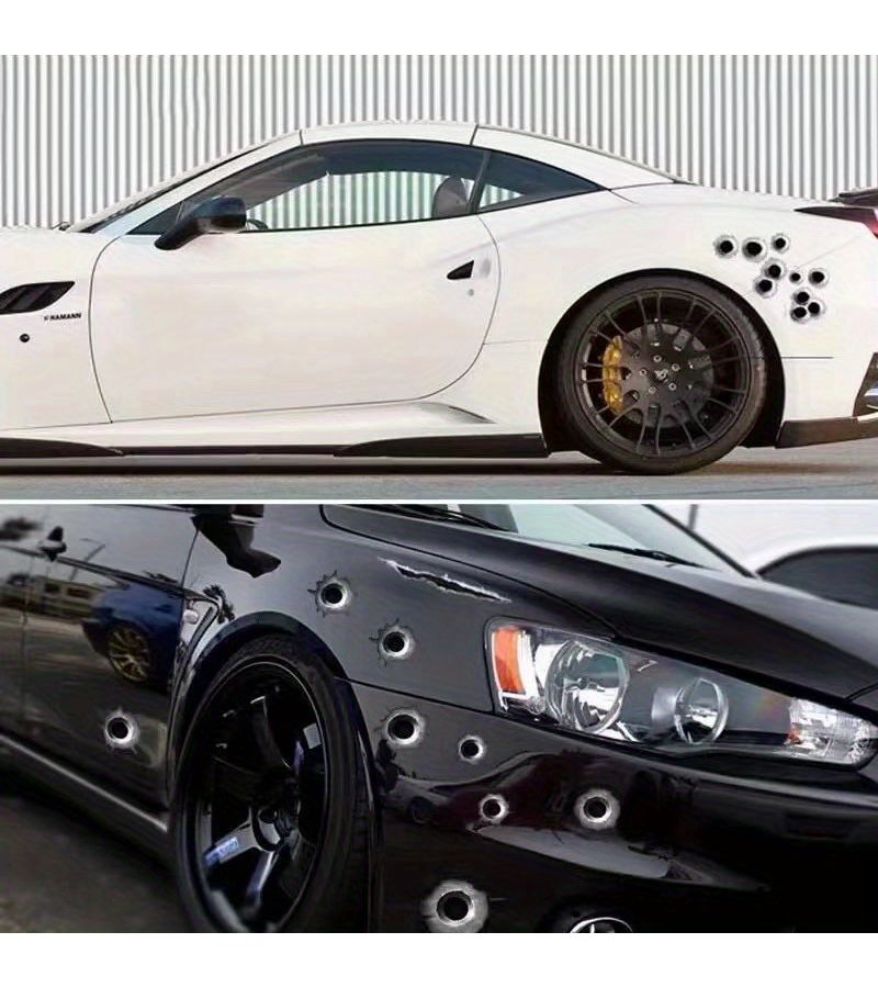 Set Of 24 Silvery Gray Bullet Hole Stickers For Laptops Vehicles Surfaces - Image 4