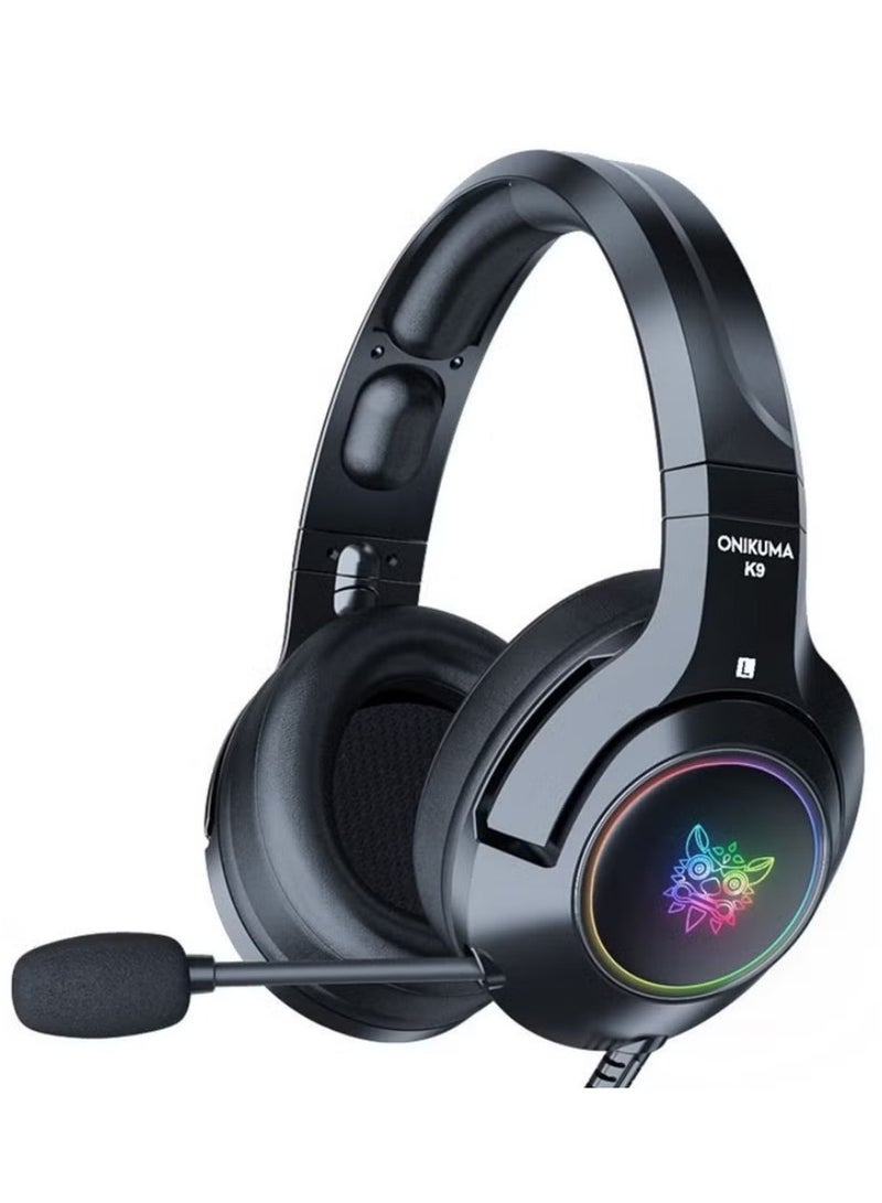 ONIKUMA K9 Gaming Headset – Immersive 3.5 Surround Sound | Noise-Canceling Mic for PS4/PC | RGB Luminous Design & Crystal Clear Audio - Image 1